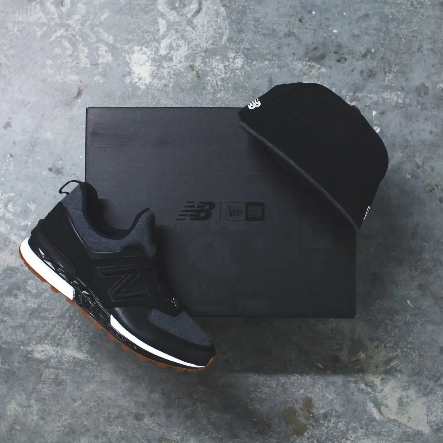 New Era x New Balance 574 Sport in Black Gum MS574NE Solestop