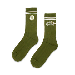 Solestop Run Club Logo Sock Army Green