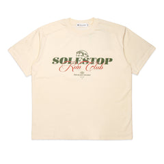 Solestop Run Club Script Overlay Boxy Cropped T-Shirt Apricot