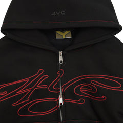 4YE Signature Zip Hoodie - Black/Red