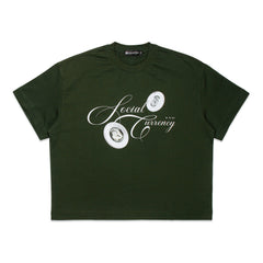 Solestop Run Club Social Currency Boxy Cropped T-Shirt Dark Green
