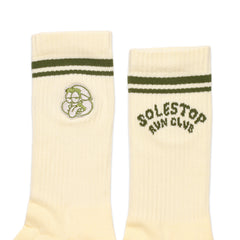 Solestop Run Club Logo Sock Cream