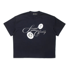 Solestop Run Club Social Currency Boxy Cropped T-Shirt Navy Blue
