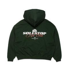 Solestop Run Club Script Overlay Up Hoodie Dark Green