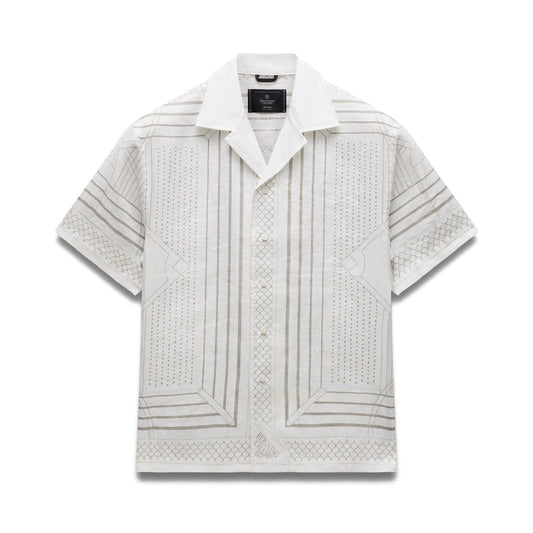 Reigning Champ Linen Arena Relaxed Camp Shirt White Concrete