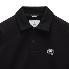 Reigning Champ Midweight Terry Monogram Standard Rugby Sweatshirt Black White