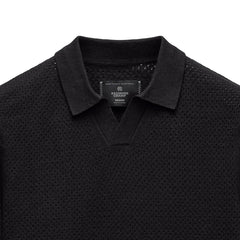 Reigning Champ Cotton Linen Victor Polo Black