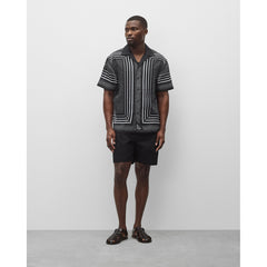 Reigning Champ Linen Arena Relaxed Camp Shirt Black White