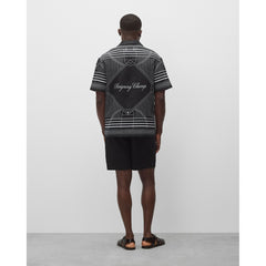 Reigning Champ Linen Arena Relaxed Camp Shirt Black White
