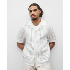 Reigning Champ Linen Arena Relaxed Camp Shirt White Concrete