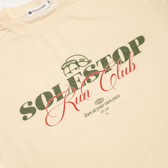 Solestop Run Club Script Overlay Boxy Cropped T-Shirt Apricot
