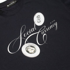 Solestop Run Club Social Currency Boxy Cropped T-Shirt Navy Blue