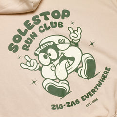 Solestop Run Club Zig-Zag Everywhere Zip Up Hoodie Apricot