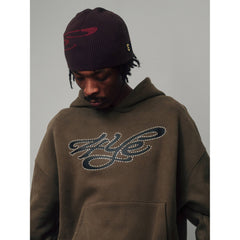 4YE Signature Ribbed Beanie - Brown/Red