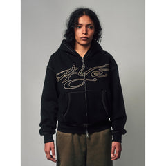 4YE Signature Zip Hoodie - Black/Gold