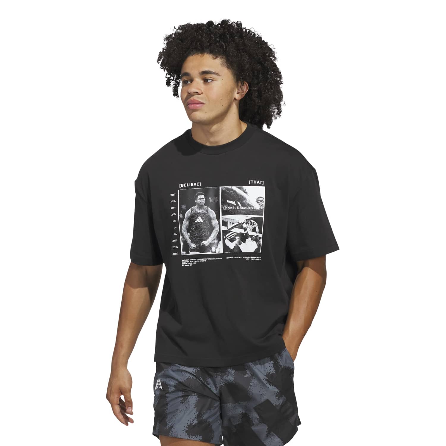 Adidas Men Anthony Edwards Tee Black - T-SHIRTS - Canada