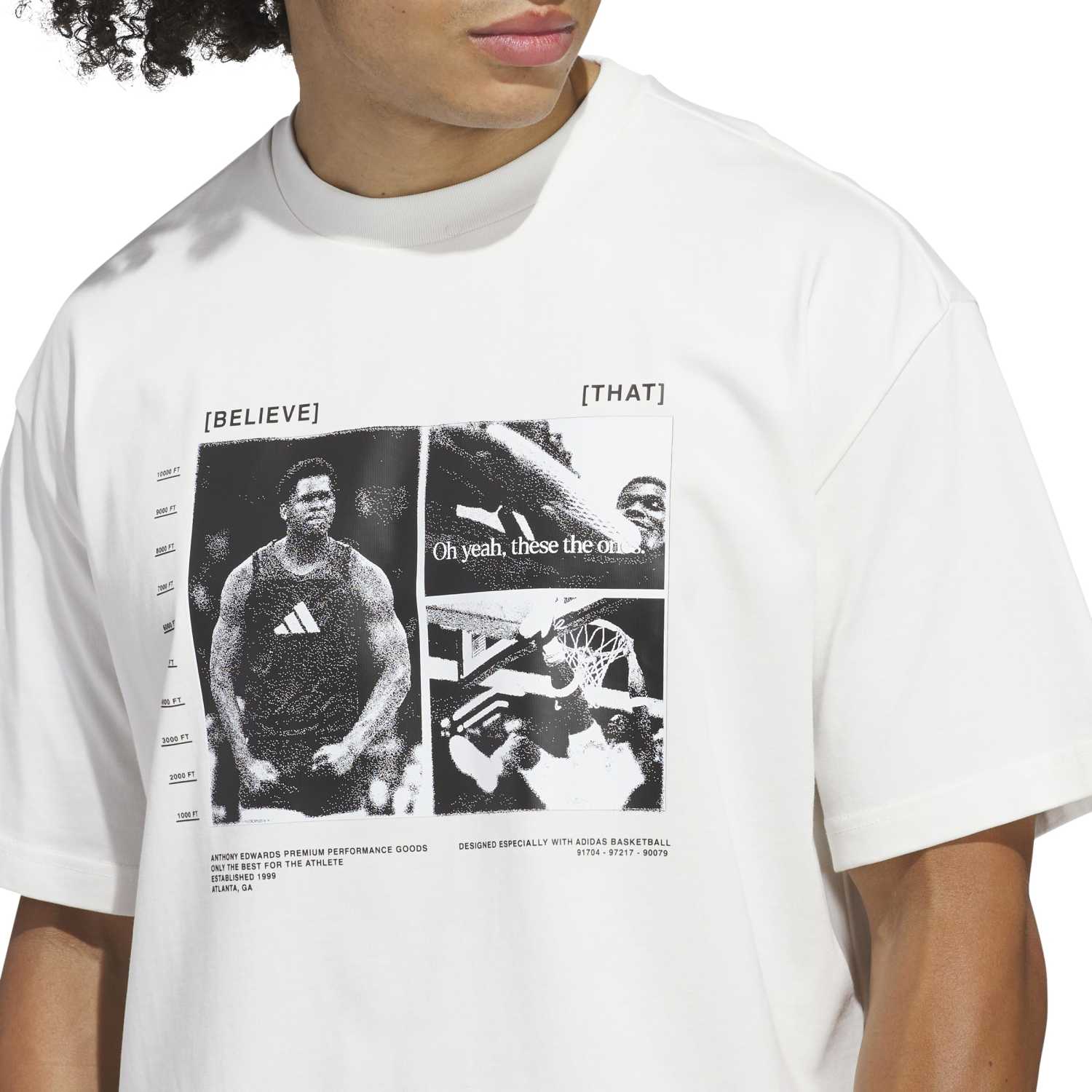 Adidas Men Anthony Edwards Tee White - T-SHIRTS - Canada