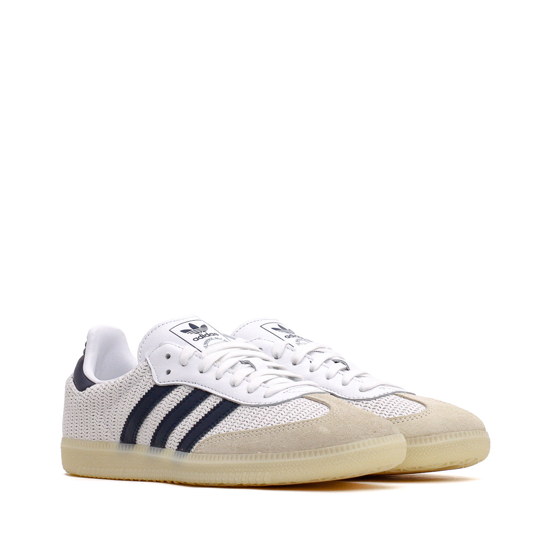 Adidas Men Samba OG Knitted Mesh White Navy JH5633 - FOOTWEAR - Canada