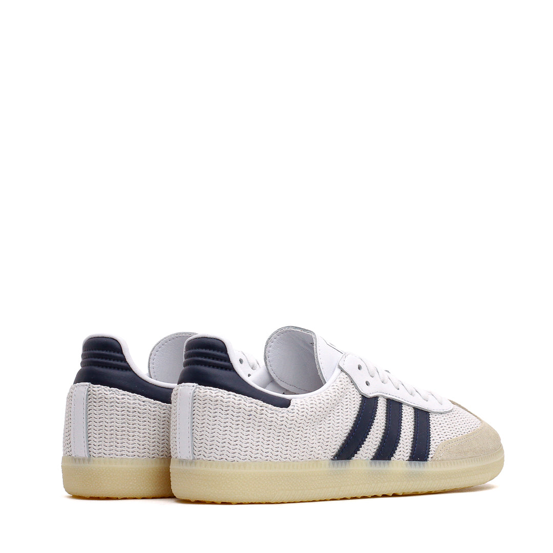 Adidas Men Samba OG Knitted Mesh White Navy JH5633 - FOOTWEAR - Canada