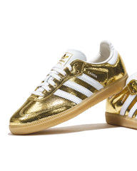Adidas Women Samba OG Gold Metallic Cracked Leather KI5719 - FOOTWEAR - Canada