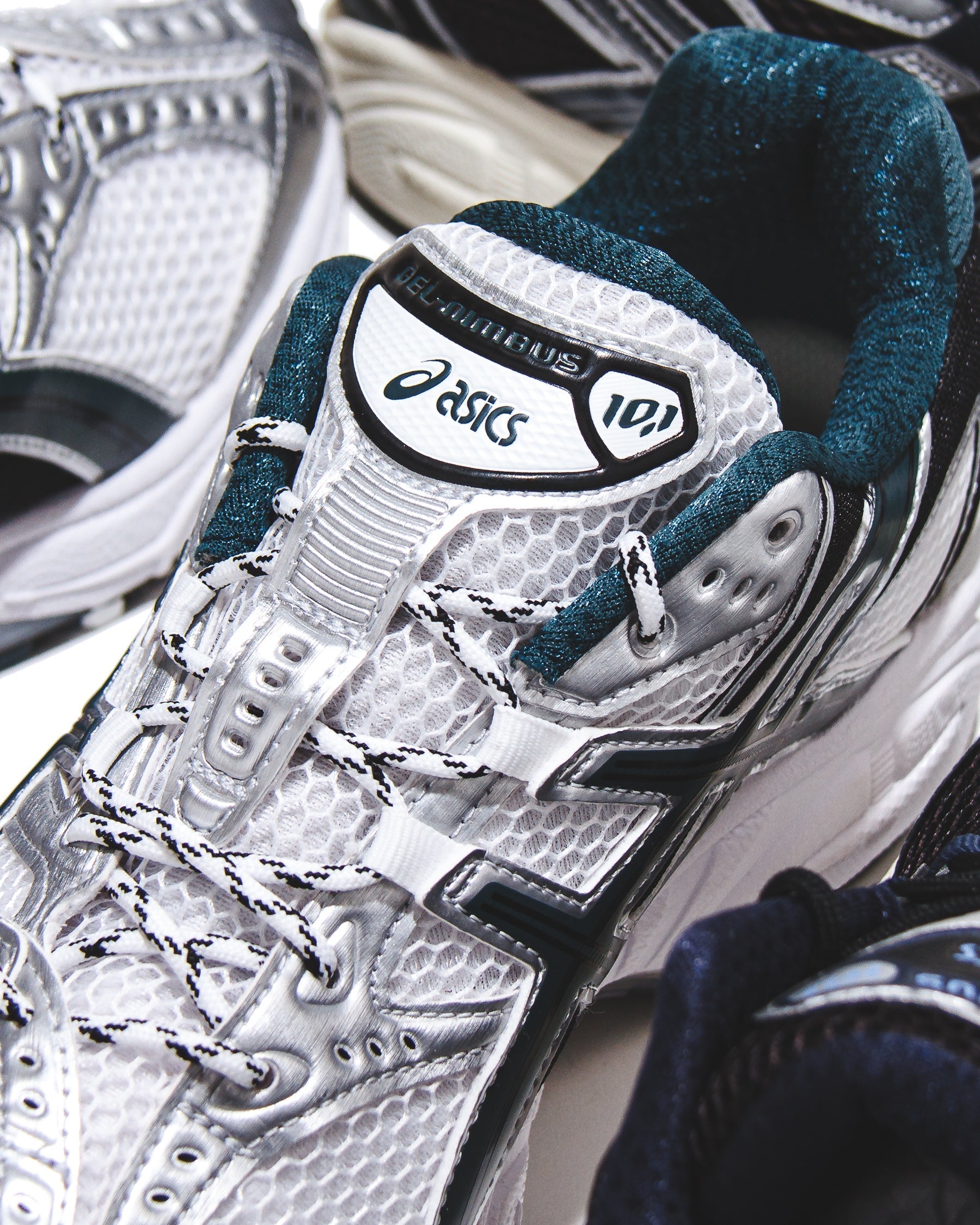 Asics Men Gel-Nimbus 10.1 White Saxon Green 1203A543-103 - FOOTWEAR - Canada