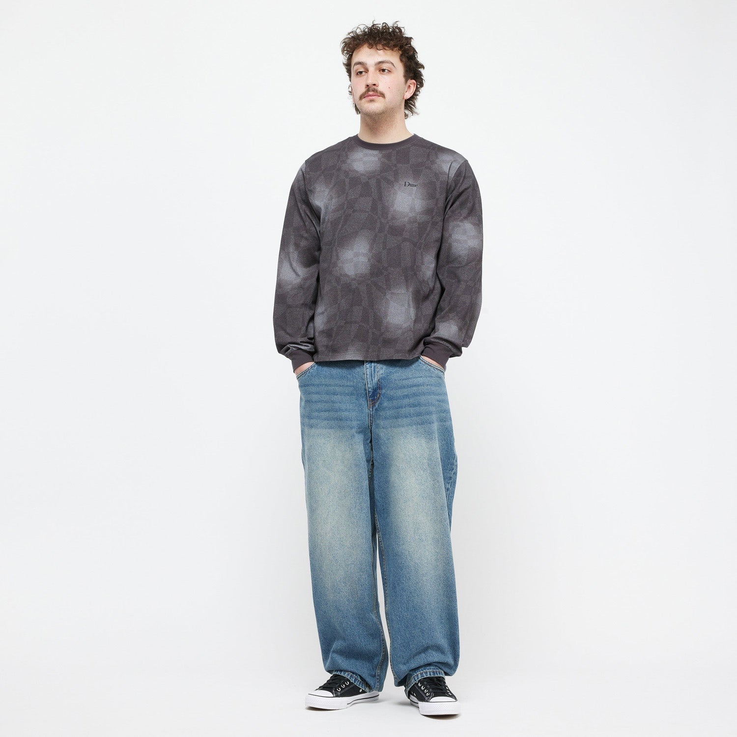 Dime Abstract LS Shirt Static Black - T-SHIRTS - Canada