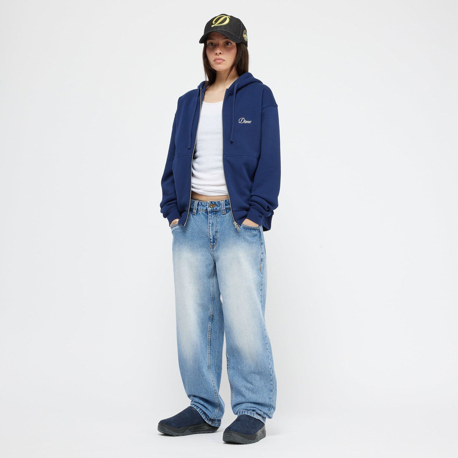Dime Classic Relaxed Denim Pants Sandblasted Blue - BOTTOMS - Canada