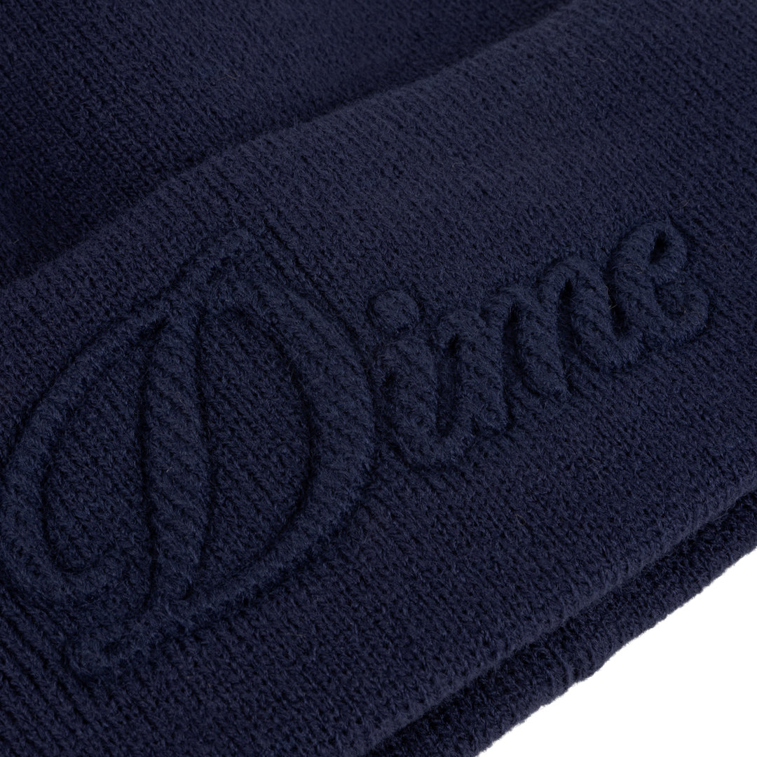 Dime Cursive Fold Beanie Navy HEADWEAR Canada
