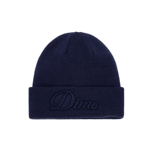 Dime Cursive Fold Beanie Navy HEADWEAR Canada
