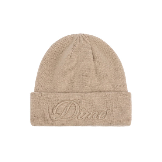 Dime Cursive Fold Beanie Tan HEADWEAR Canada