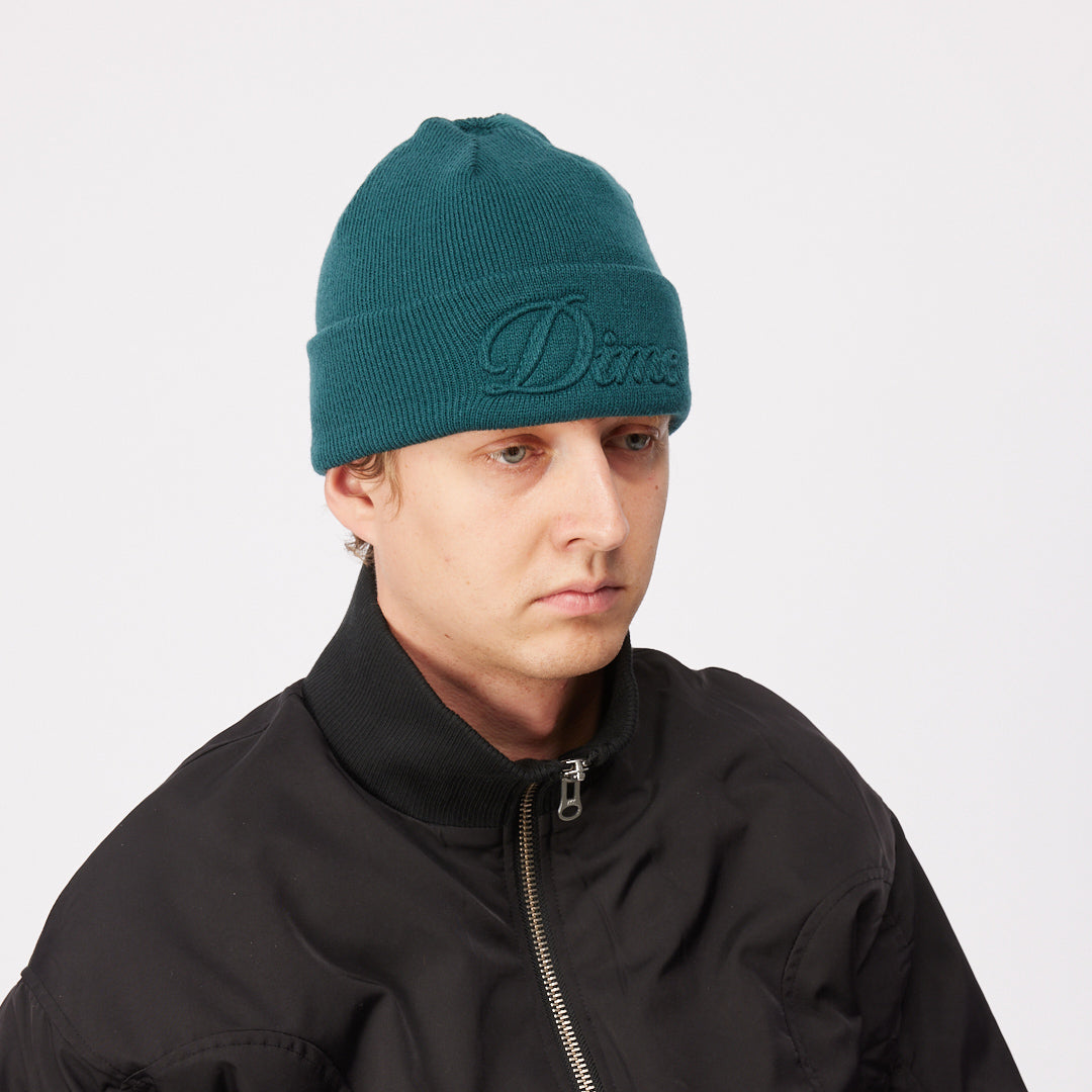 Dime Cursive Fold Beanie Teal HEADWEAR Canada