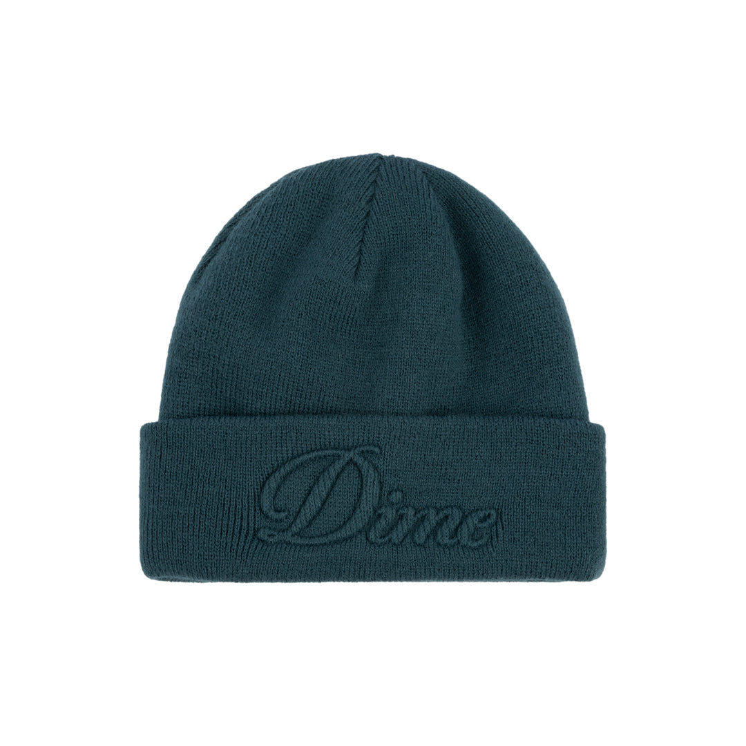 Dime Cursive Fold Beanie Teal HEADWEAR Canada