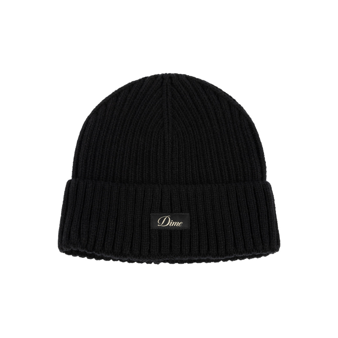Dime Cursive Rib Beanie Black HEADWEAR Canada