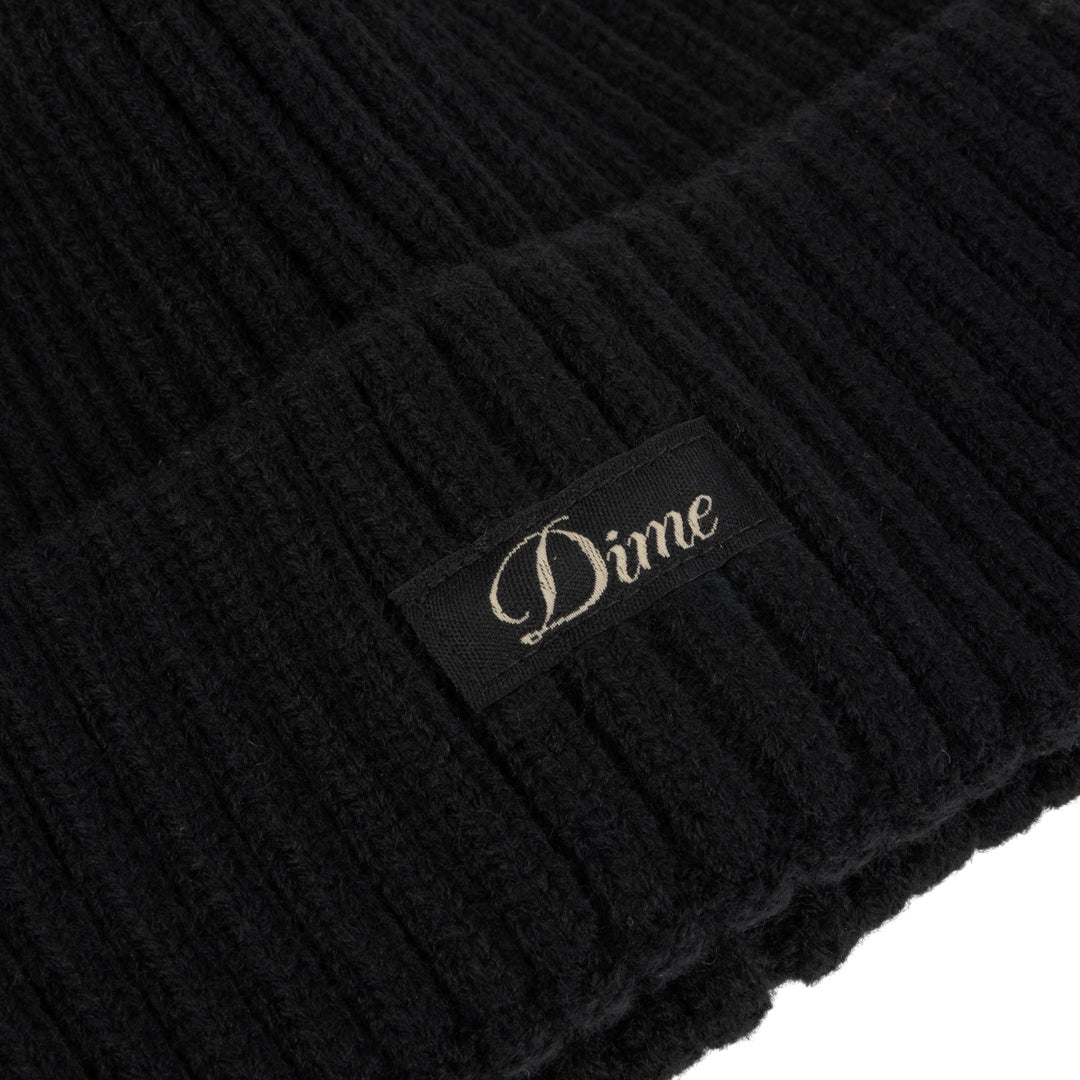Dime Cursive Rib Beanie Black HEADWEAR Canada