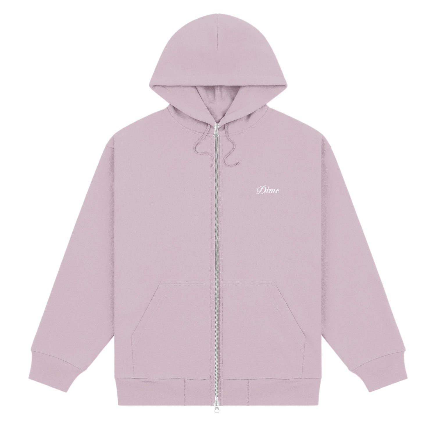Dime Cursive Small Logo Zip Hoodie Mauve - SWEATERS - Canada