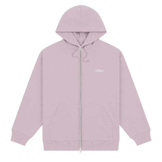 Dime Cursive Small Logo Zip Hoodie Mauve - SWEATERS - Canada
