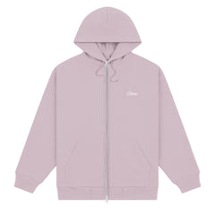 Dime Cursive Small Logo Zip Hoodie Mauve - SWEATERS - Canada