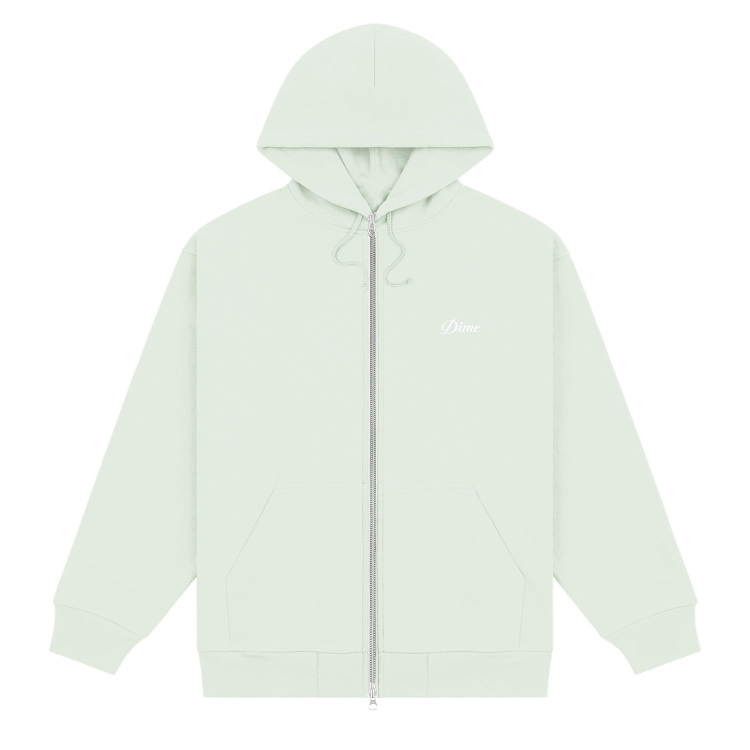 Dime Cursive Small Logo Zip Hoodie Mint - SWEATERS - Canada
