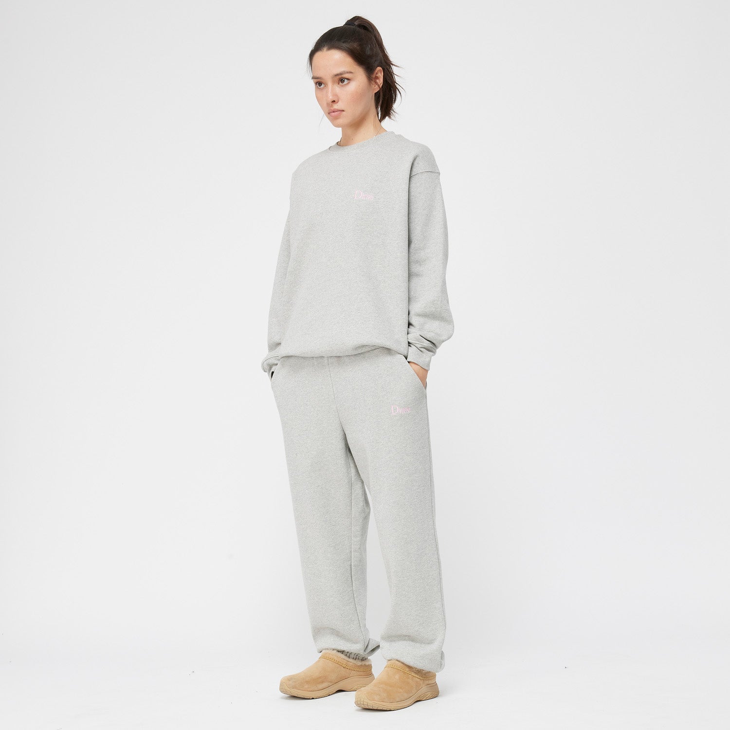 Dime Men Classic Small Logo Crewneck Heather Gray - SWEATERS - Canada