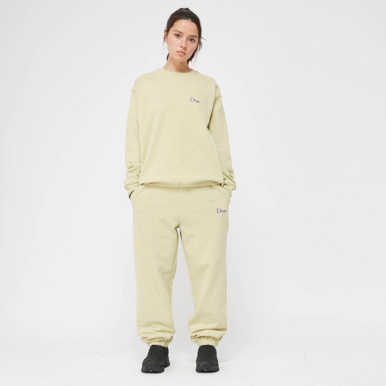 Dime Men Classic Small Logo Crewneck Light Moss - SWEATERS - Canada