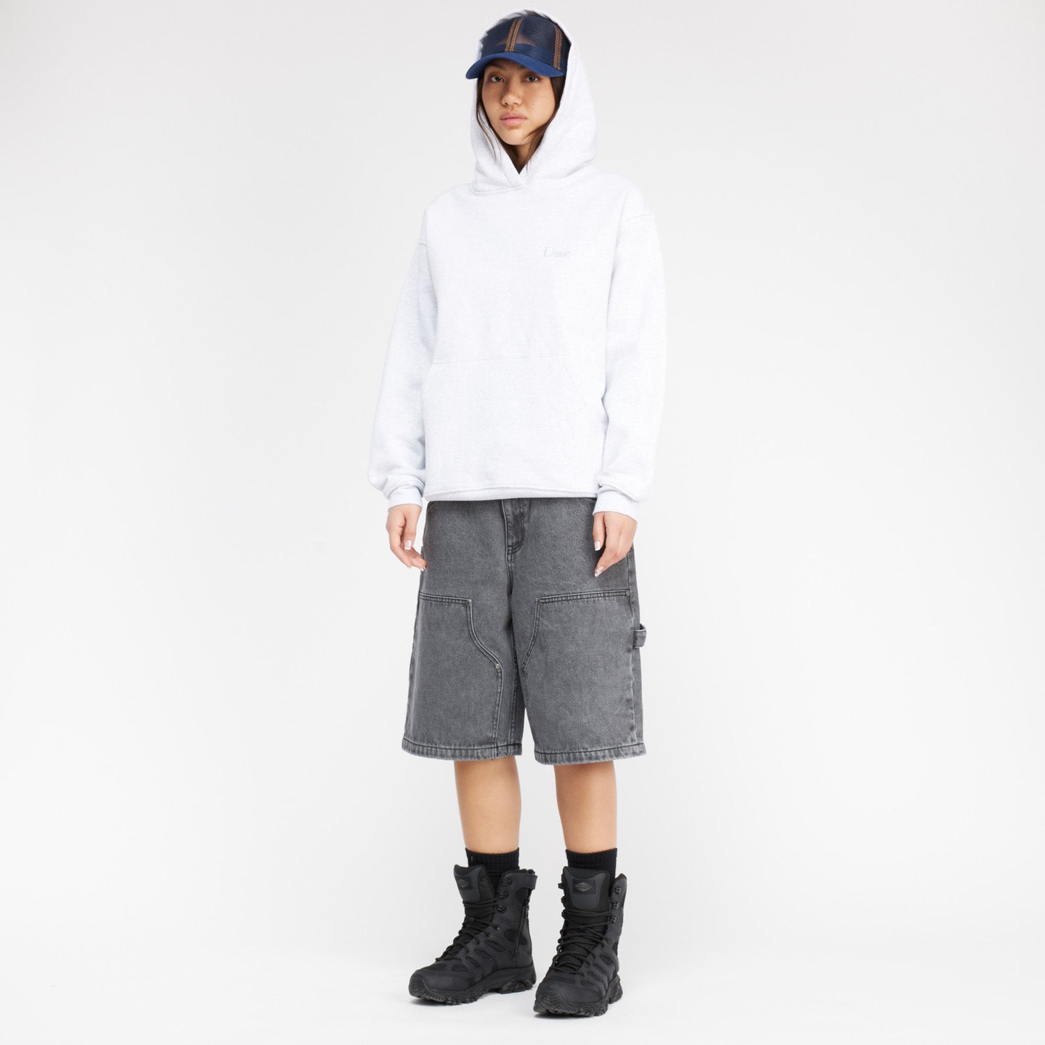 Dime Men Classic Small Logo Hoodie Ash - SWEATERS - Canada