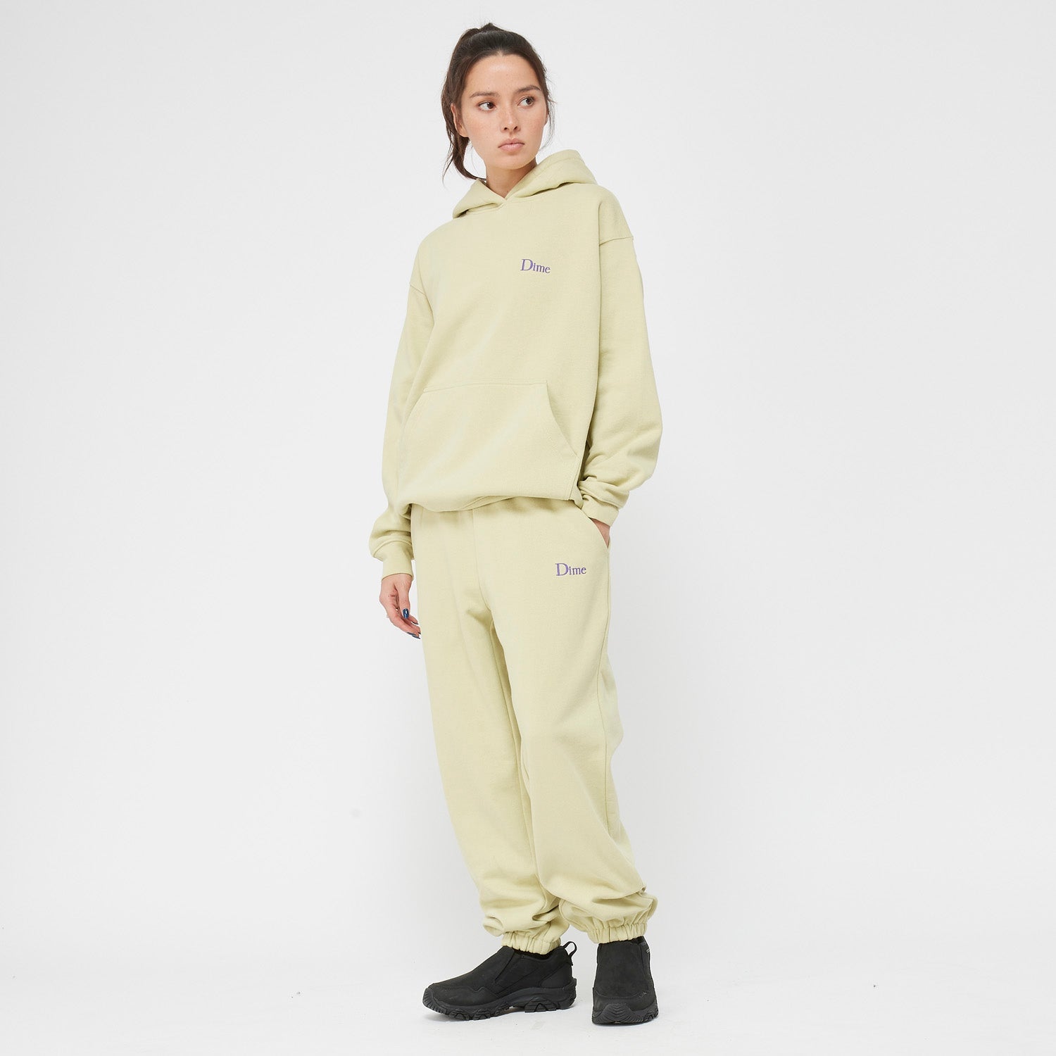 Dime Men Classic Small Logo Hoodie Light Moss - SWEATERS - Canada