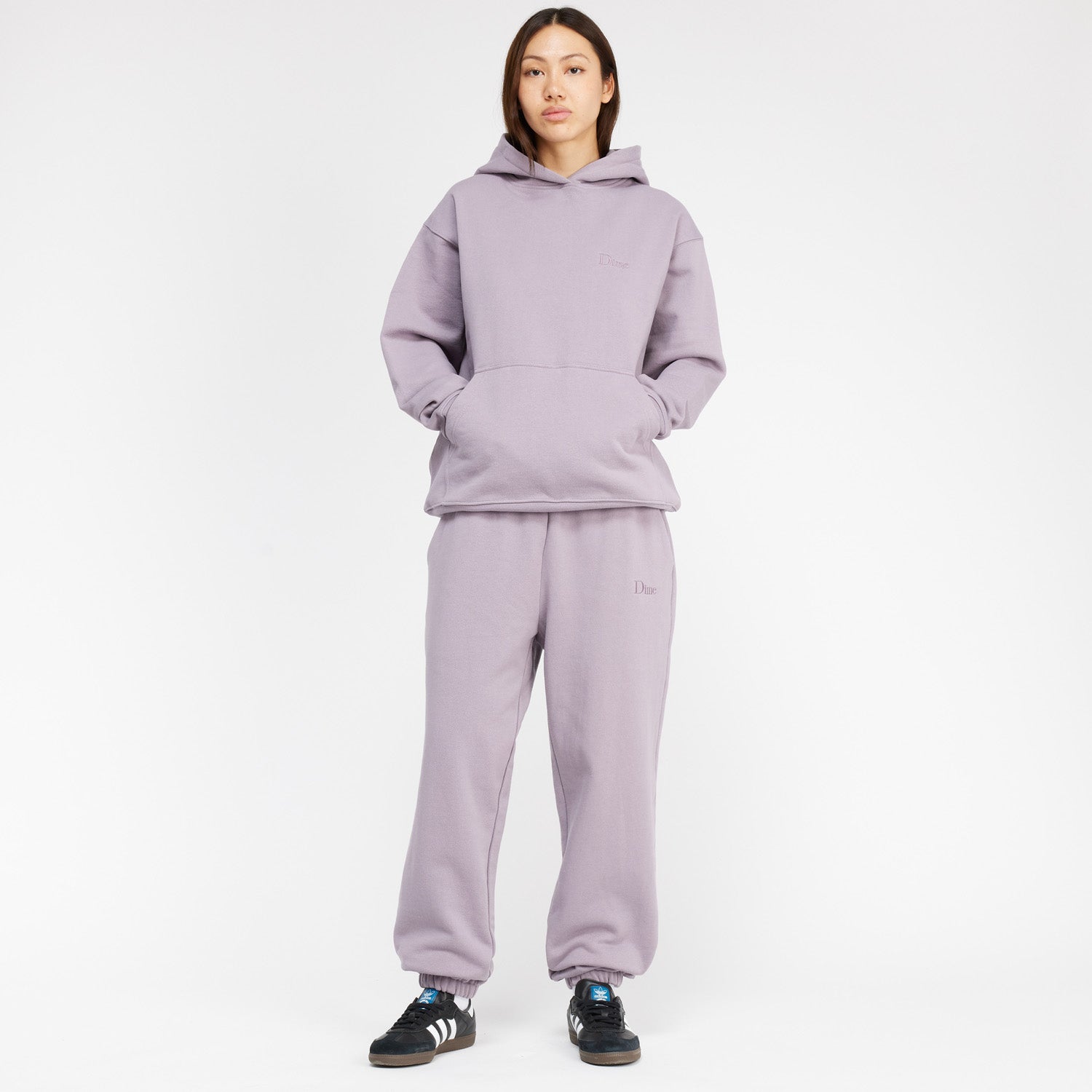 Dime Men Classic Small Logo Hoodie Plum Gray - SWEATERS - Canada