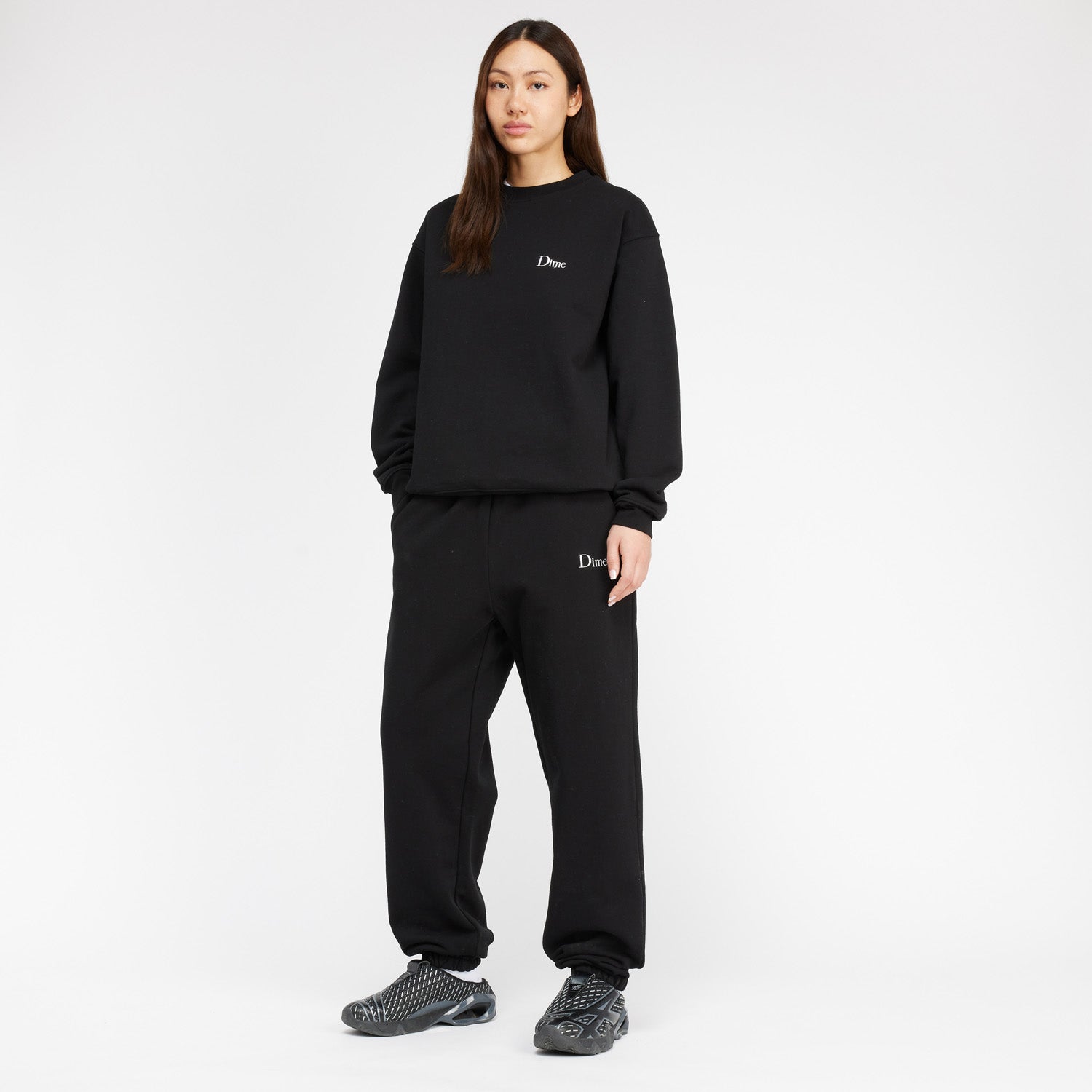 Dime Men Classic Small Logo Sweatpants Black - BOTTOMS - Canada
