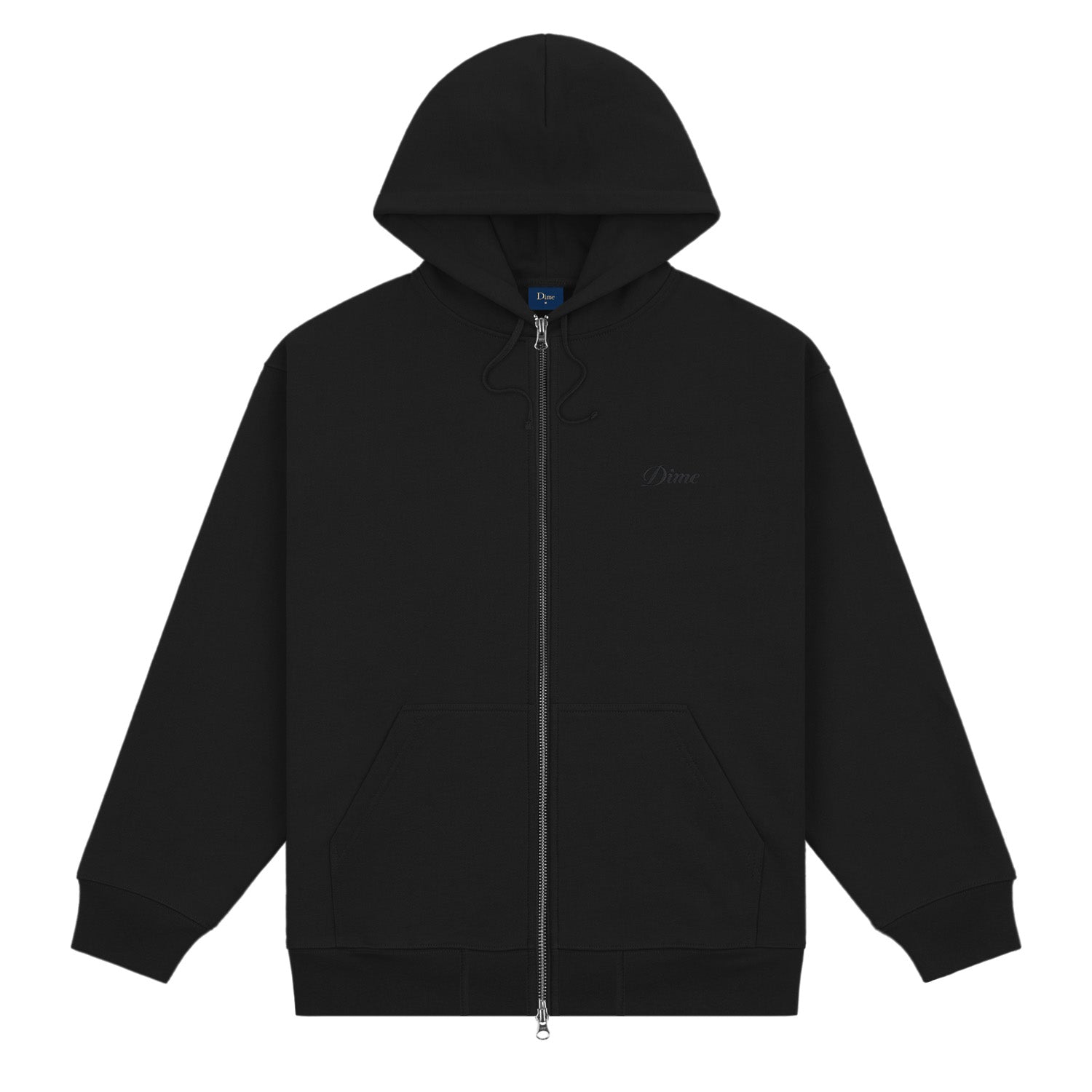 Dime Men Cursive Zip-Hoodie Black - SWEATERS - Canada