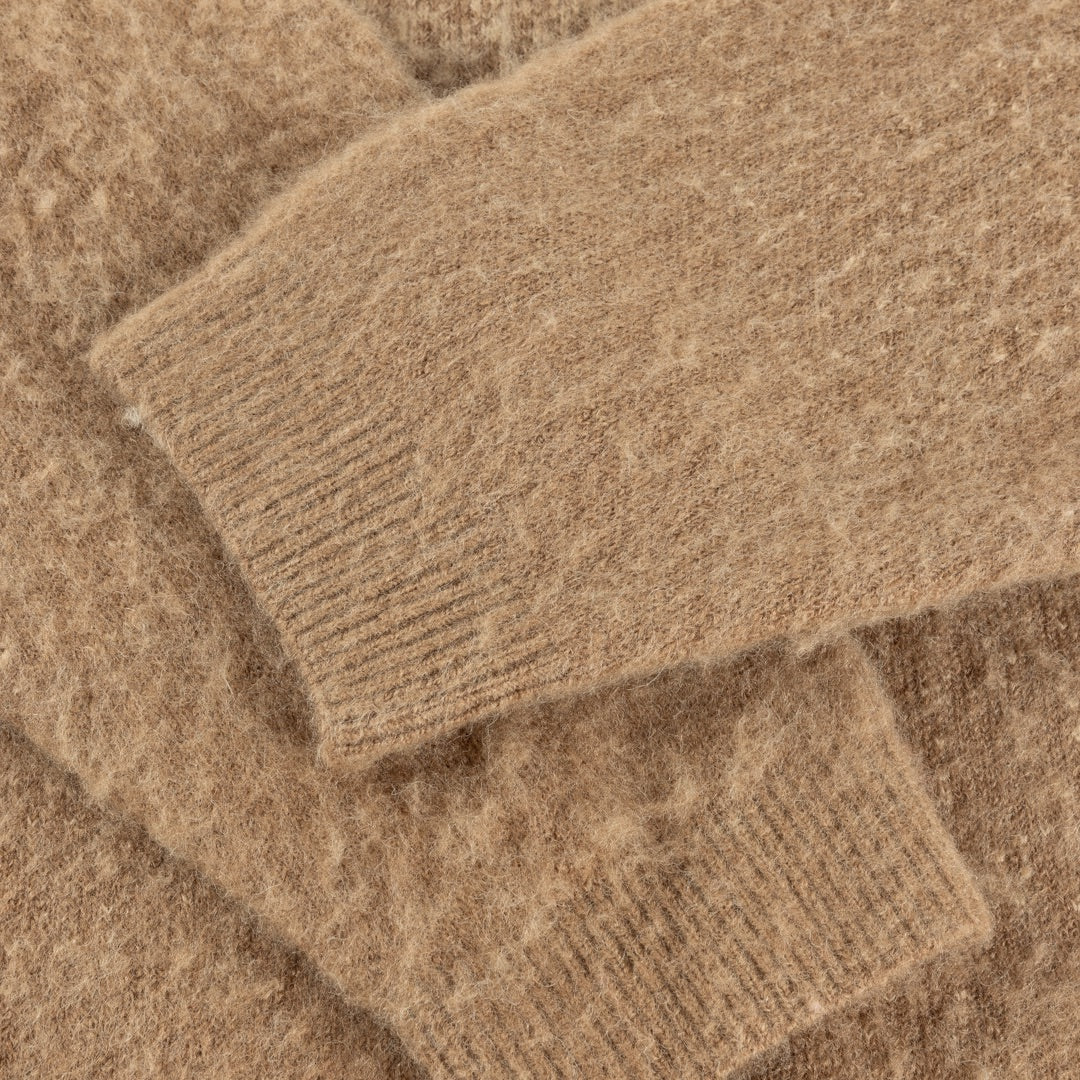 Dime Mohair Double Zip Knit Camel - SWEATERS - Canada