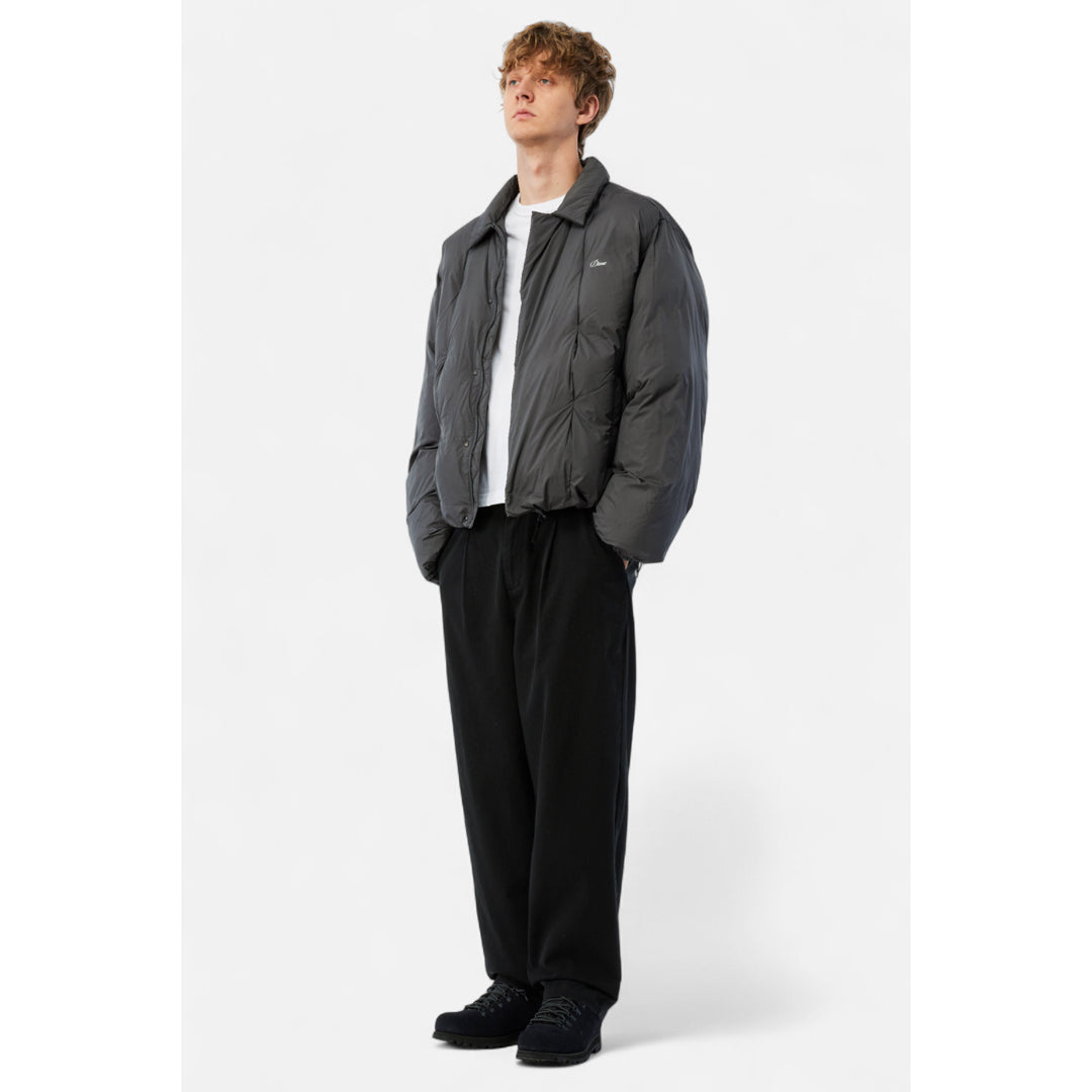 Dime Pleated Puffer Charcoal - OUTERWEAR - Canada
