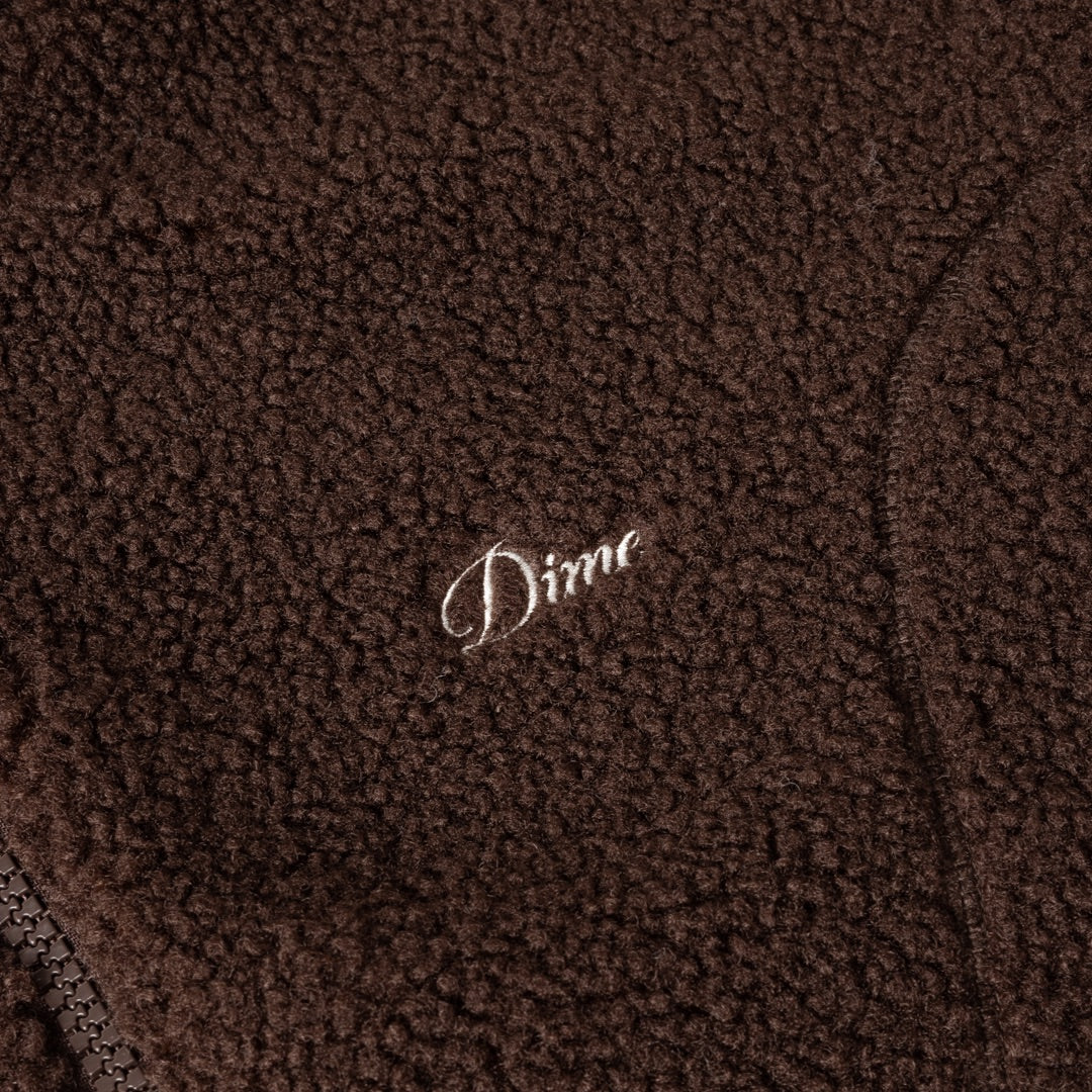 Dime Polar Fleece Sherpa Zip Brown - TOPS - Canada