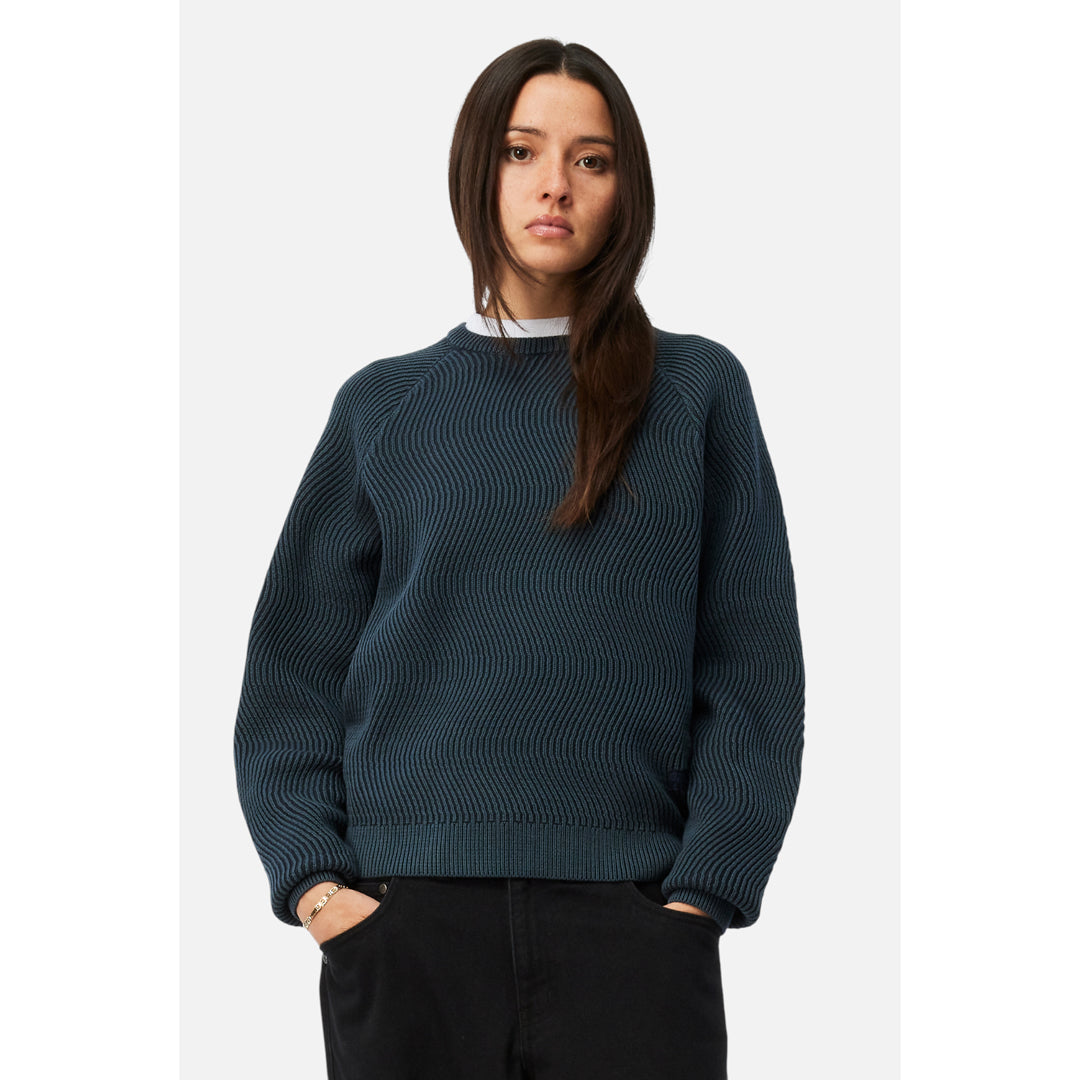 Dime Wave Knit Sweater Navy - SWEATERS - Canada