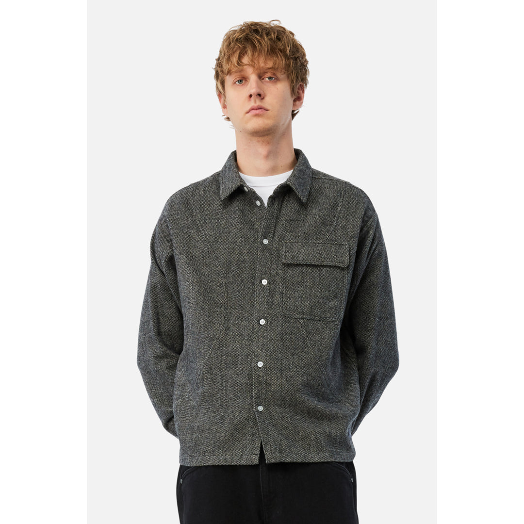 Dime Wool Overshirt Silver - TOPS - Canada